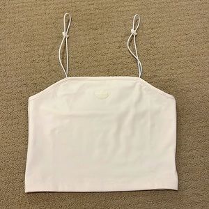 Adidas white crop tank top